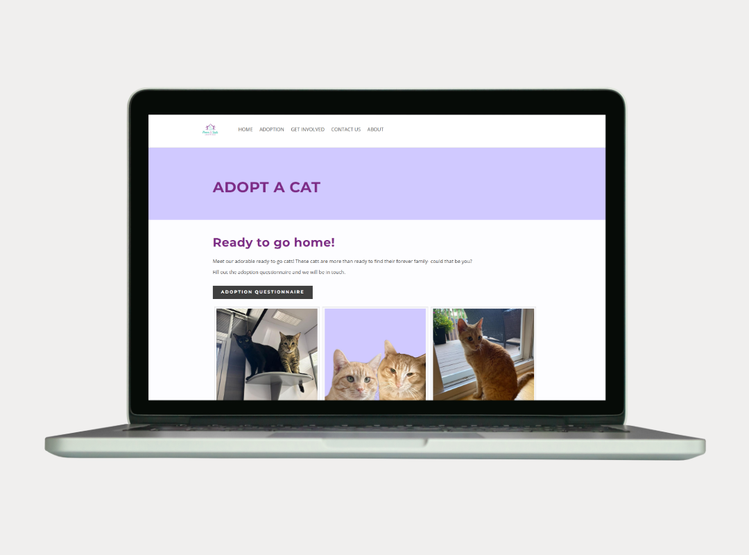 Paws and Tails Adoptions website